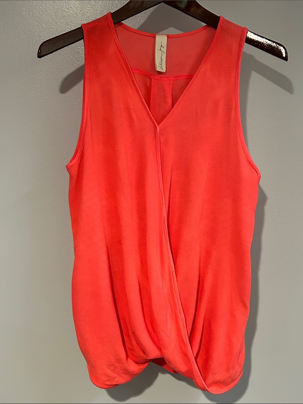 Allison Joy Coral-Red Twist Front Sleeveless Camisole